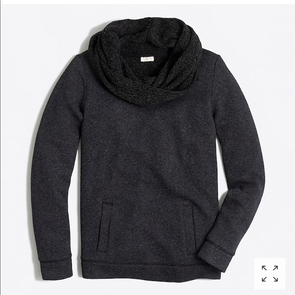 Jcrew petite charcoal funnel neck sweatshirt